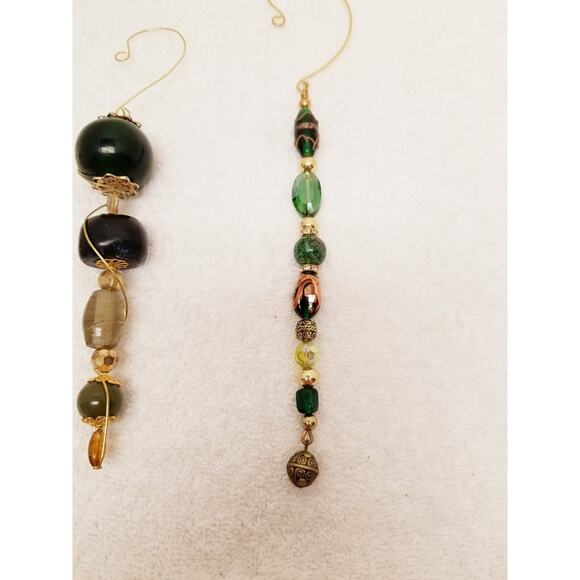 Four green and gold Christmas icicle ornaments c7 - Picture 7 of 9